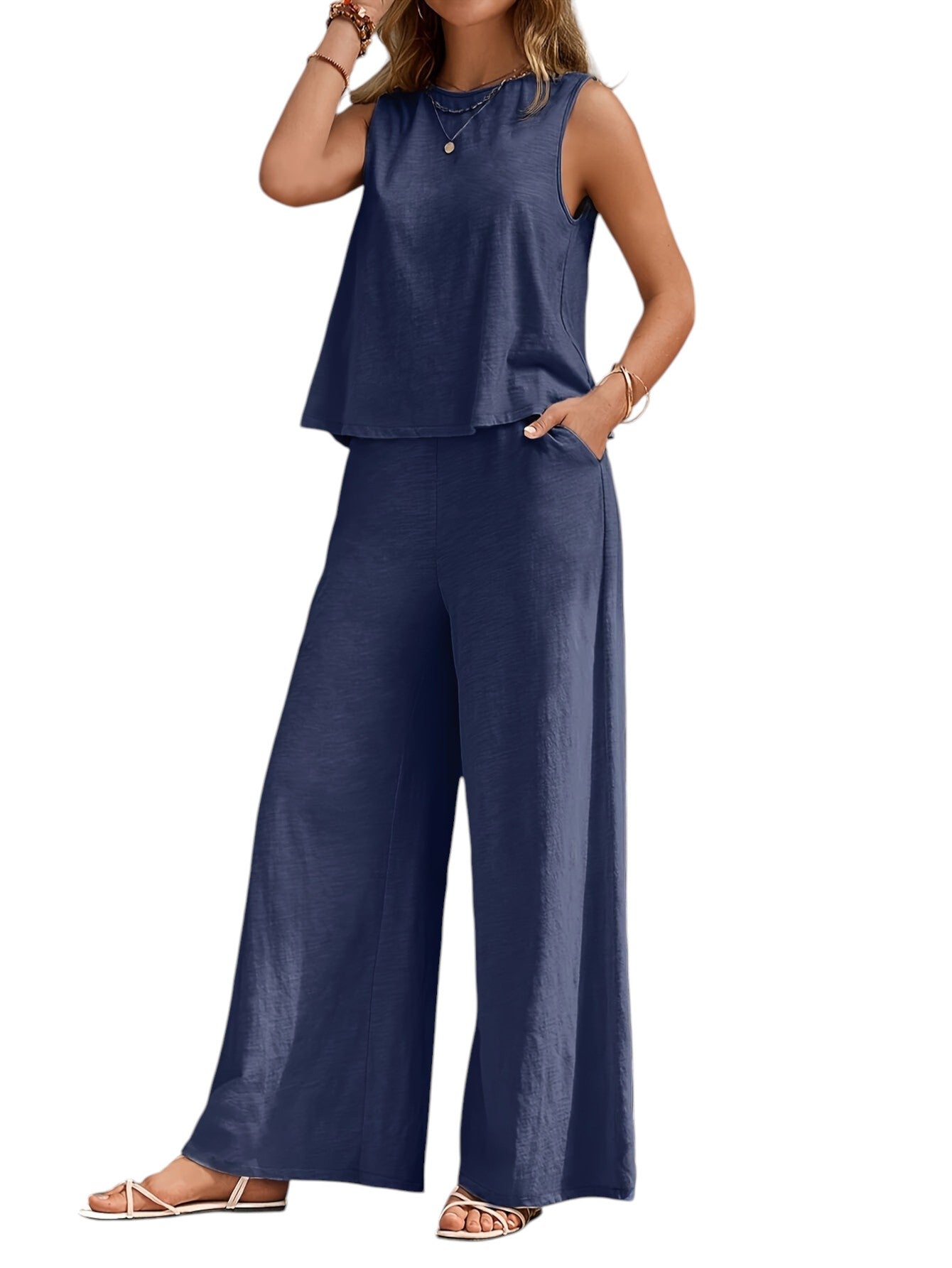 Linnen 2-Delige Zomer Set Top & Broek