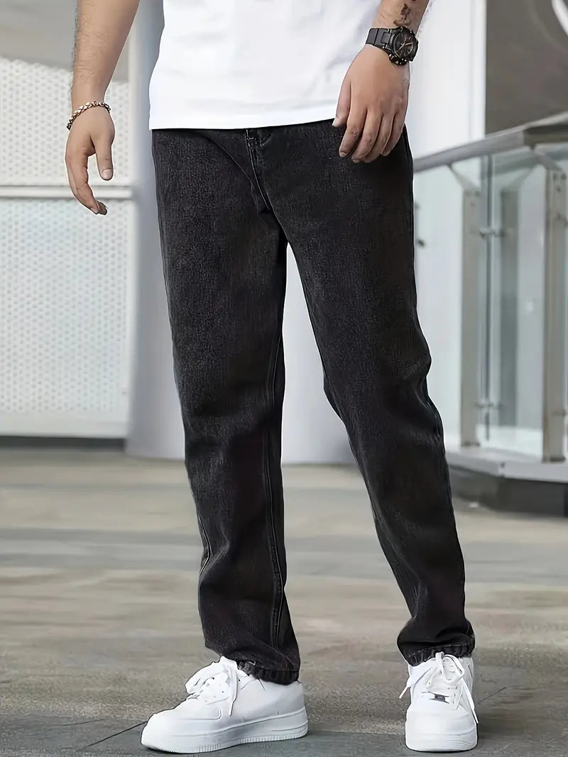 Casual Straight Leg Lichte Washed Heren Jeans - Velanza