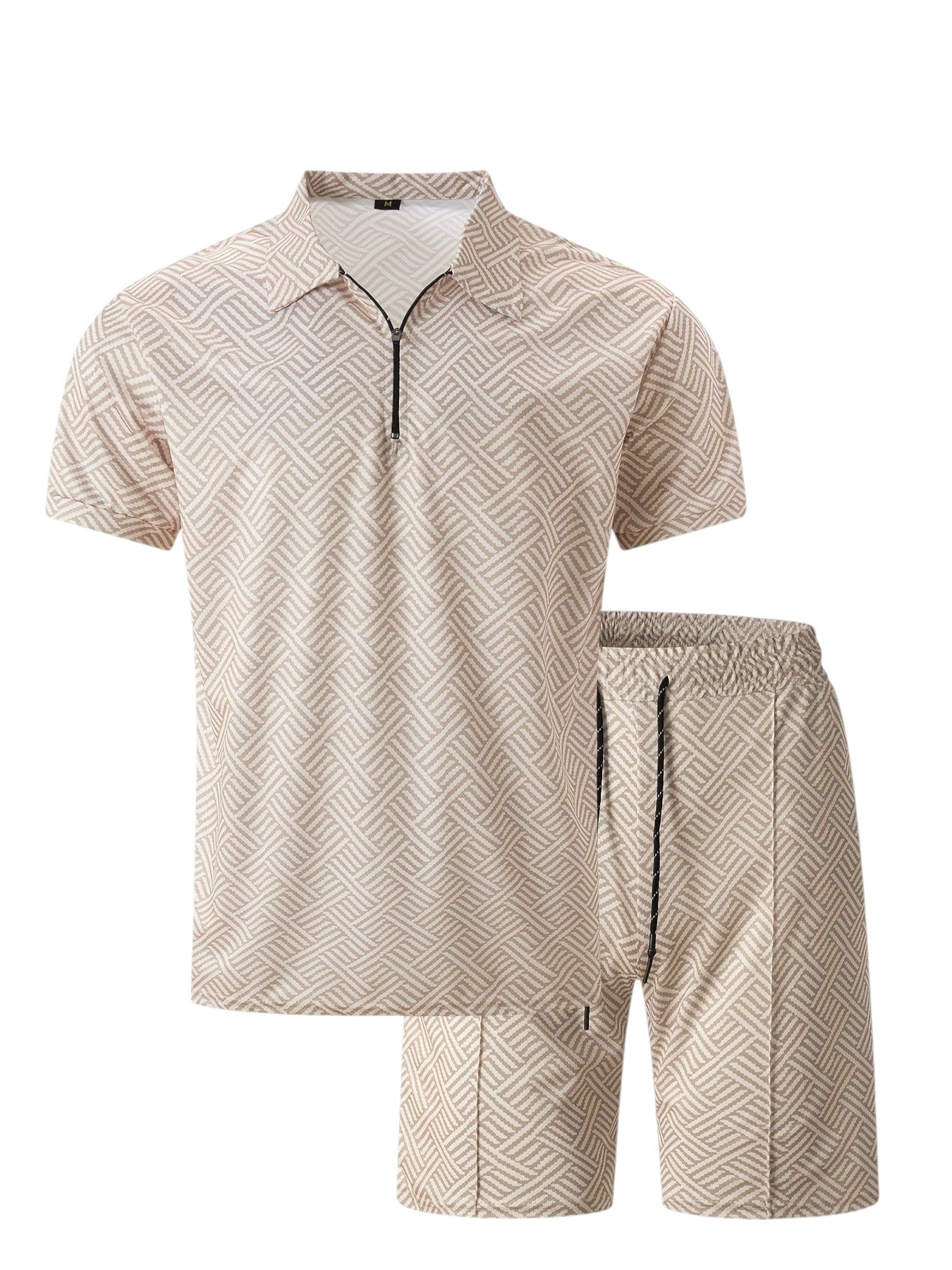 2-Delige Heren Set Half Zip Polo & Shorts
