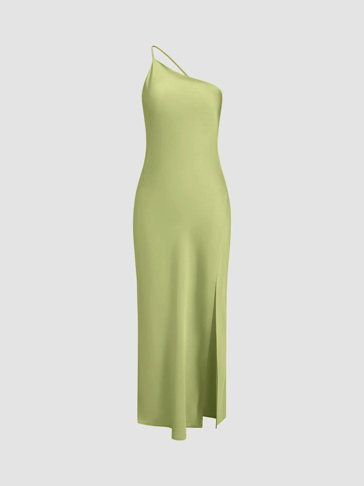 Chique Satijnen Maxi Jurk Met Open Rug
