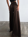Losse satijnen Broek Met Hoge Taille
