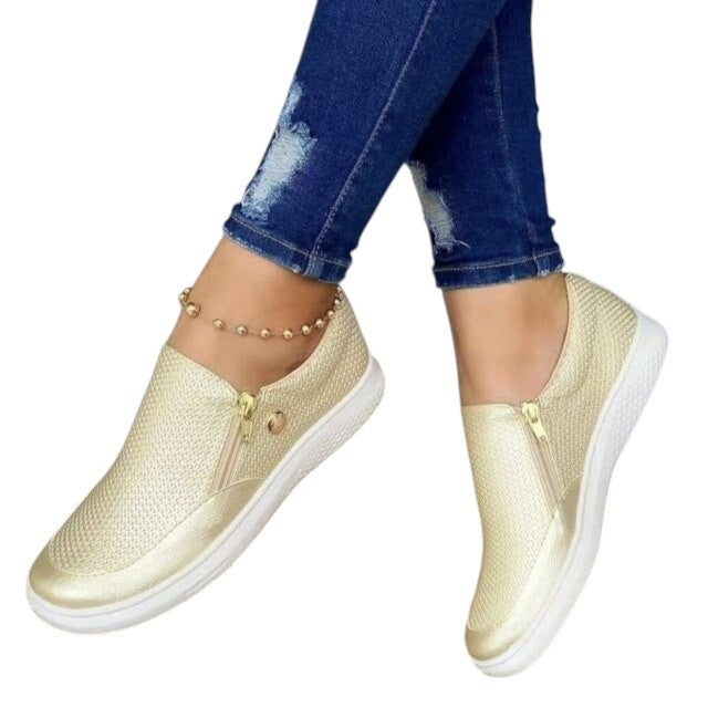 Luchtige Dames Sneakers Met Rits