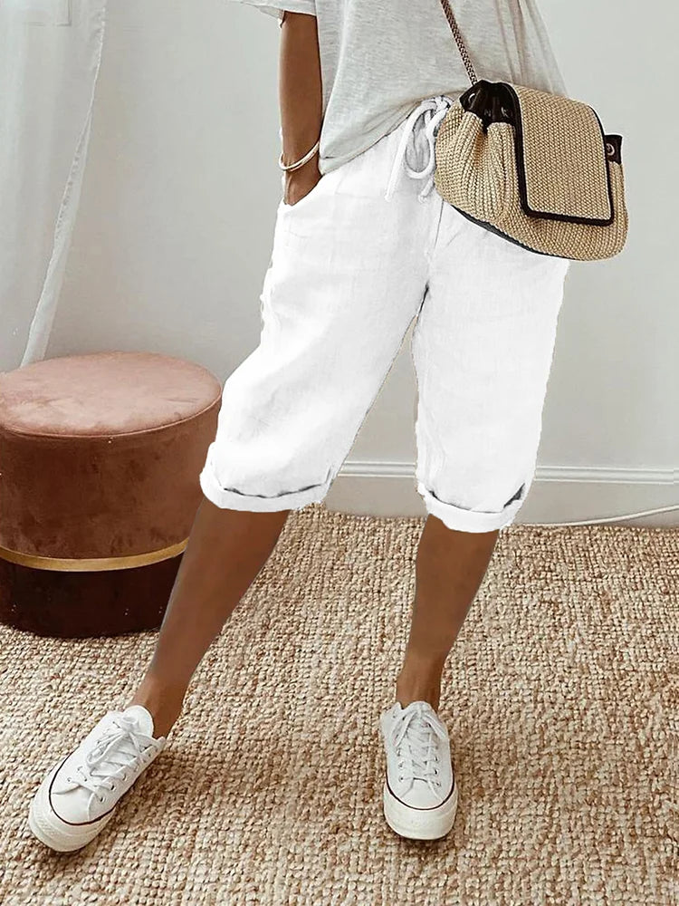 Korte Linnen Zomer Broek Dames