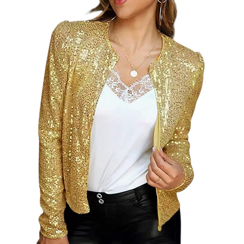 Stijlvolle Glitter Blazer voor Dames