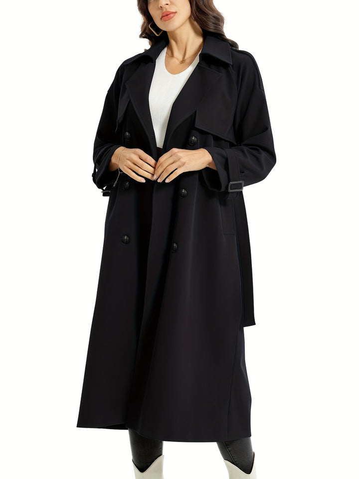 Dubbelzijdige Lange Trenchcoat Met Riem - Elena