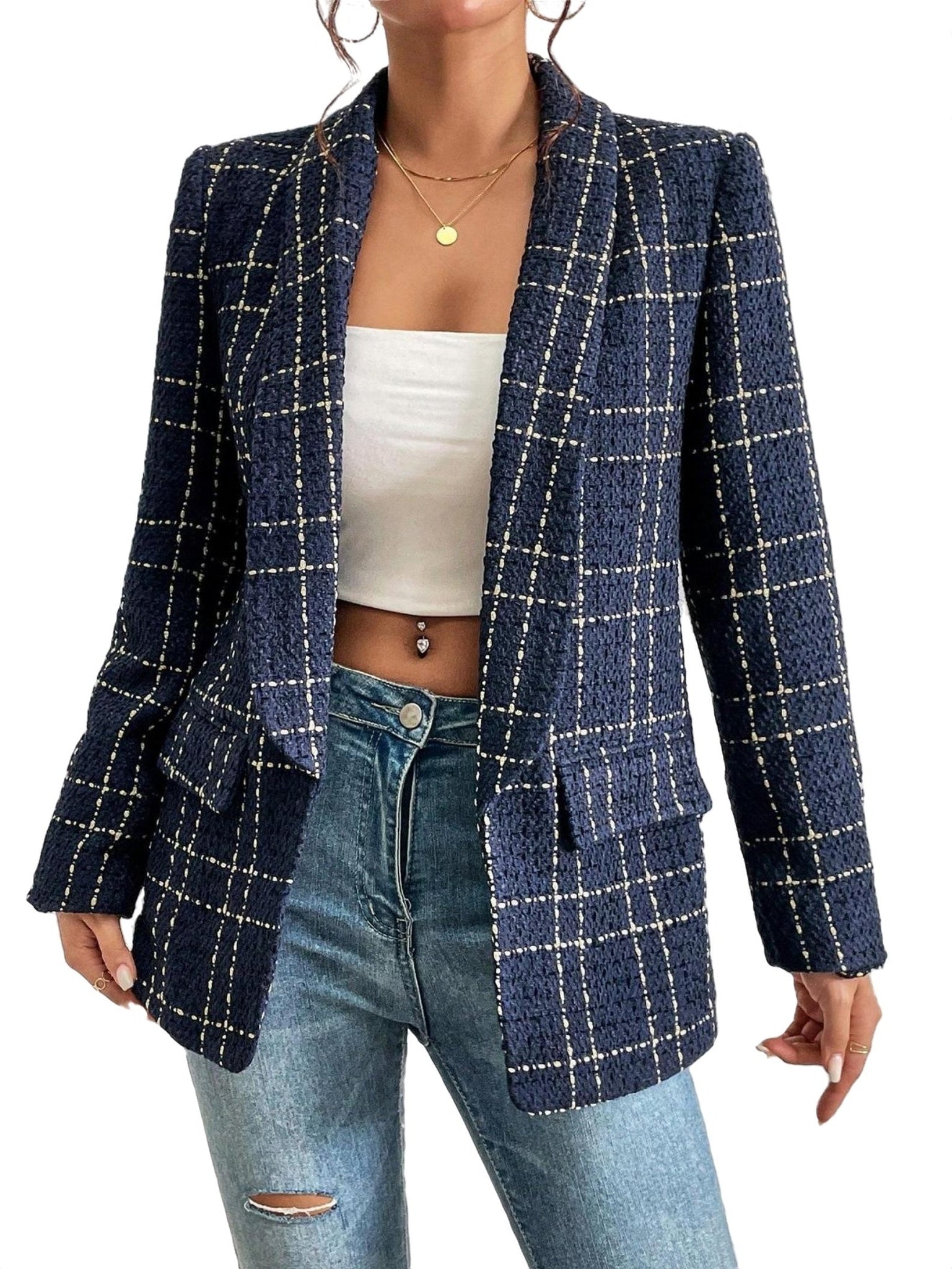 Geruite Dames Blazer Jas - Lucia