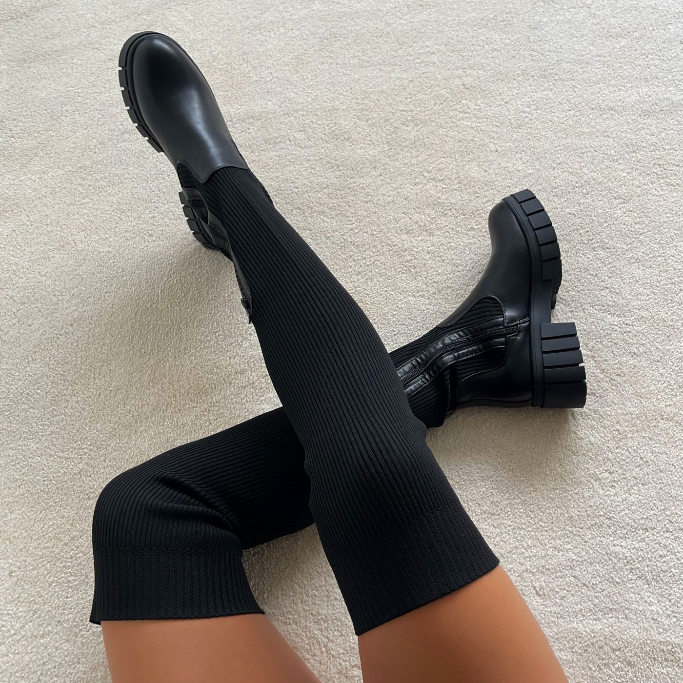Trendy Hoge Leren Laarzen Voor Dames - Ami