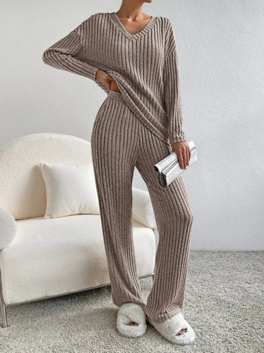 Geribbelde Lounge Set Damespak -