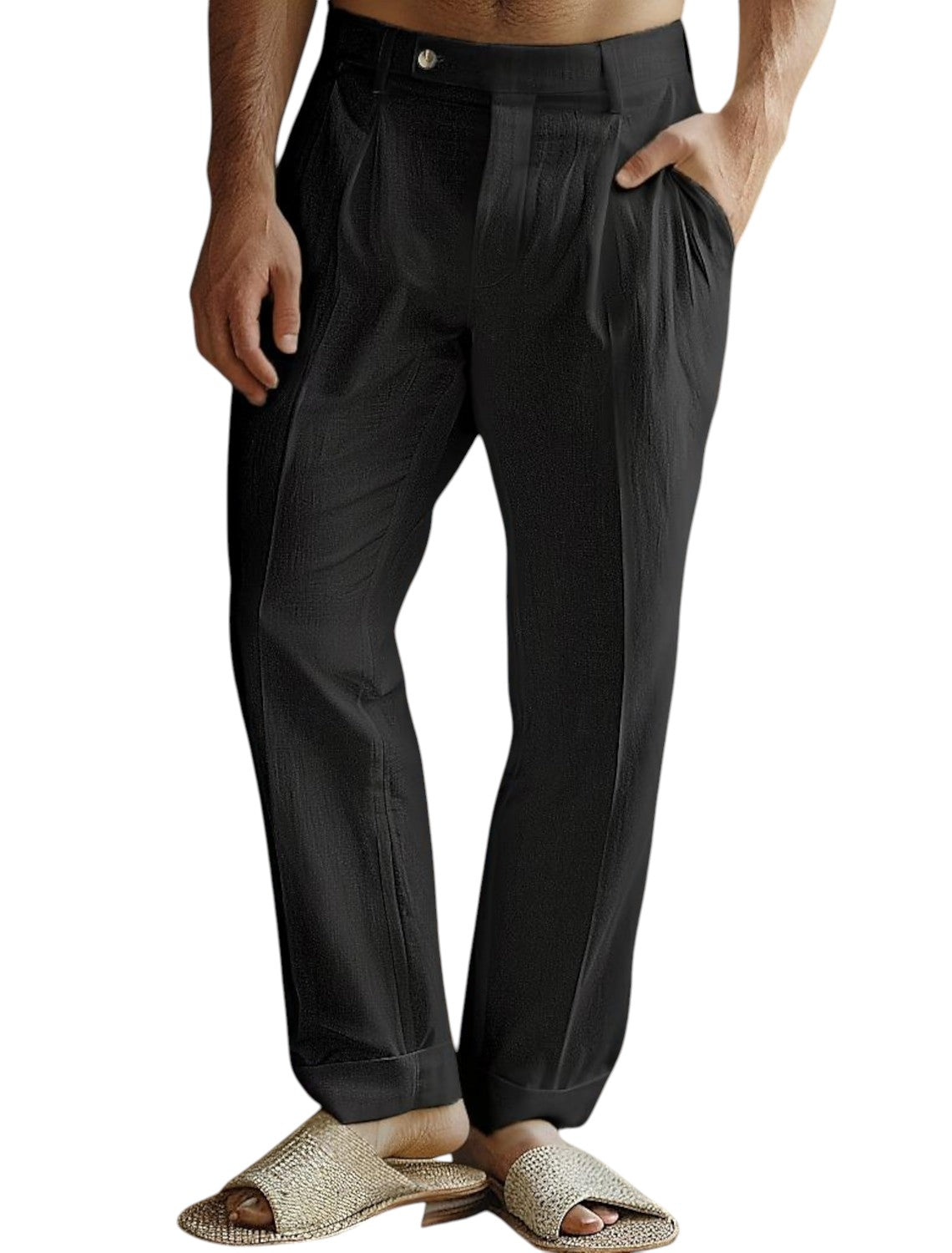 Casual Linnen Heren Broek en Polo