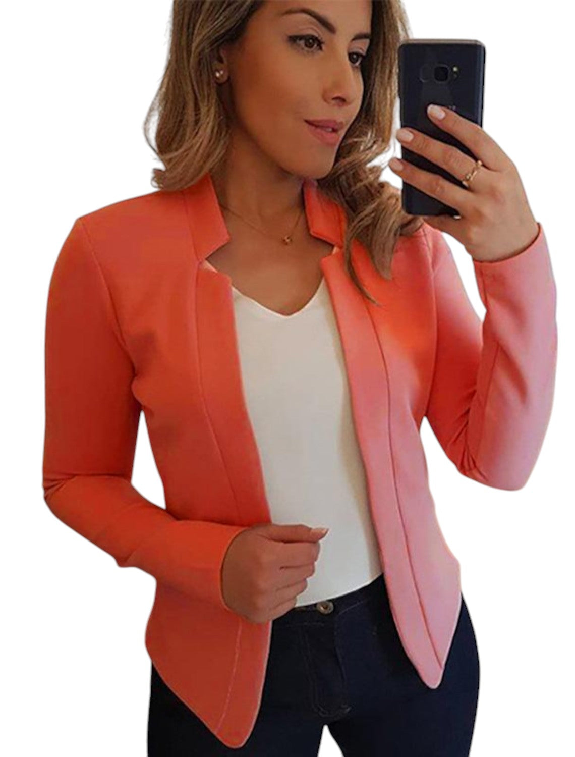 Nette Dames Blazer Met Open Voorkant